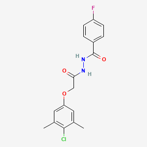 molecular formula C17H16ClFN2O3 B3469246 N'-[(4-chloro-3,5-dimethylphenoxy)acetyl]-4-fluorobenzohydrazide 