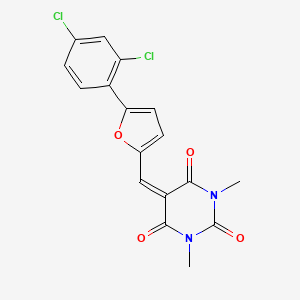 molecular formula C17H12Cl2N2O4 B3469269 5-{[5-(2,4-dichlorophenyl)-2-furyl]methylene}-1,3-dimethyl-2,4,6(1H,3H,5H)-pyrimidinetrione 
