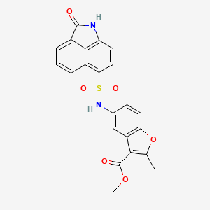 molecular formula C22H16N2O6S B3469277 methyl 2-methyl-5-{[(2-oxo-1,2-dihydrobenzo[cd]indol-6-yl)sulfonyl]amino}-1-benzofuran-3-carboxylate 