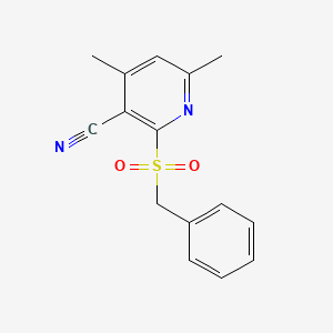 molecular formula C15H14N2O2S B3469287 2-(benzylsulfonyl)-4,6-dimethylnicotinonitrile 