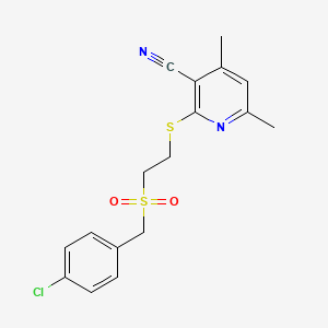 molecular formula C17H17ClN2O2S2 B3469293 2-({2-[(4-chlorobenzyl)sulfonyl]ethyl}thio)-4,6-dimethylnicotinonitrile 