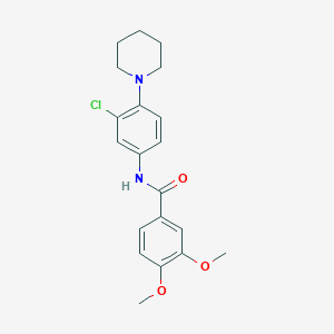 molecular formula C20H23ClN2O3 B3469304 N-[3-chloro-4-(1-piperidinyl)phenyl]-3,4-dimethoxybenzamide 