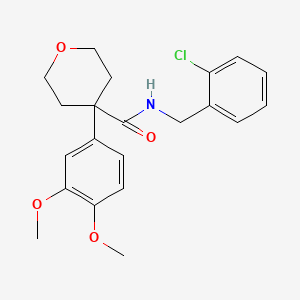 molecular formula C21H24ClNO4 B3469339 N-(2-chlorobenzyl)-4-(3,4-dimethoxyphenyl)tetrahydro-2H-pyran-4-carboxamide 