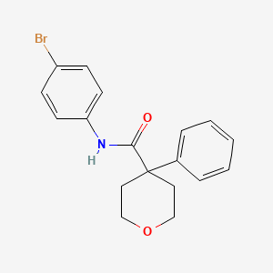 molecular formula C18H18BrNO2 B3469344 N-(4-bromophenyl)-4-phenyltetrahydro-2H-pyran-4-carboxamide 