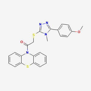 molecular formula C24H20N4O2S2 B3469354 10-({[5-(4-methoxyphenyl)-4-methyl-4H-1,2,4-triazol-3-yl]thio}acetyl)-10H-phenothiazine 