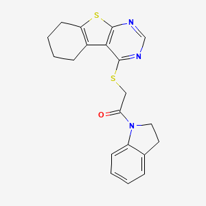molecular formula C20H19N3OS2 B3469360 4-{[2-(2,3-dihydro-1H-indol-1-yl)-2-oxoethyl]thio}-5,6,7,8-tetrahydro[1]benzothieno[2,3-d]pyrimidine 