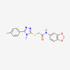 molecular formula C19H18N4O3S B3469368 N-1,3-benzodioxol-5-yl-2-{[4-methyl-5-(4-methylphenyl)-4H-1,2,4-triazol-3-yl]thio}acetamide 