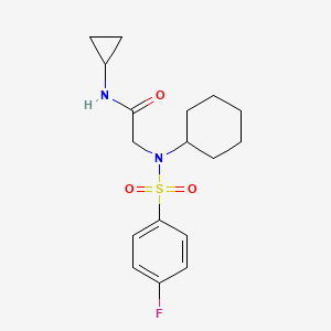 molecular formula C17H23FN2O3S B3469383 N~2~-cyclohexyl-N~1~-cyclopropyl-N~2~-[(4-fluorophenyl)sulfonyl]glycinamide 