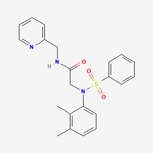 molecular formula C22H23N3O3S B3469385 N~2~-(2,3-dimethylphenyl)-N~2~-(phenylsulfonyl)-N~1~-(2-pyridinylmethyl)glycinamide 