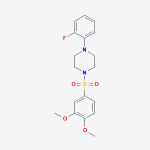 molecular formula C18H21FN2O4S B3469397 1-[(3,4-dimethoxyphenyl)sulfonyl]-4-(2-fluorophenyl)piperazine 