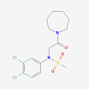 molecular formula C15H20Cl2N2O3S B3469405 N-[2-(1-azepanyl)-2-oxoethyl]-N-(3,4-dichlorophenyl)methanesulfonamide 