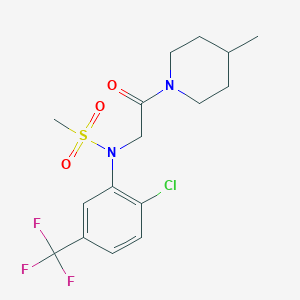 molecular formula C16H20ClF3N2O3S B3469410 N-[2-chloro-5-(trifluoromethyl)phenyl]-N-[2-(4-methyl-1-piperidinyl)-2-oxoethyl]methanesulfonamide 