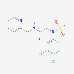 molecular formula C15H15Cl2N3O3S B3469414 N~2~-(3,4-dichlorophenyl)-N~2~-(methylsulfonyl)-N~1~-(2-pyridinylmethyl)glycinamide 