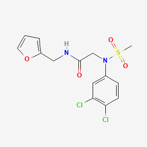 molecular formula C14H14Cl2N2O4S B3469422 N~2~-(3,4-dichlorophenyl)-N~1~-(2-furylmethyl)-N~2~-(methylsulfonyl)glycinamide 