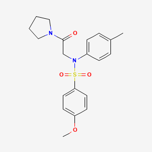 molecular formula C20H24N2O4S B3469429 4-methoxy-N-(4-methylphenyl)-N-[2-oxo-2-(1-pyrrolidinyl)ethyl]benzenesulfonamide 