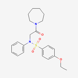 molecular formula C22H28N2O4S B3469430 N-[2-(1-azepanyl)-2-oxoethyl]-4-ethoxy-N-phenylbenzenesulfonamide 