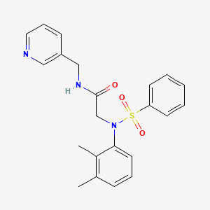 molecular formula C22H23N3O3S B3469437 N~2~-(2,3-dimethylphenyl)-N~2~-(phenylsulfonyl)-N~1~-(3-pyridinylmethyl)glycinamide 