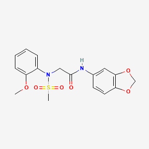 molecular formula C17H18N2O6S B3469444 N~1~-1,3-benzodioxol-5-yl-N~2~-(2-methoxyphenyl)-N~2~-(methylsulfonyl)glycinamide 