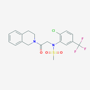 molecular formula C19H18ClF3N2O3S B3469447 N-[2-chloro-5-(trifluoromethyl)phenyl]-N-[2-(3,4-dihydro-2(1H)-isoquinolinyl)-2-oxoethyl]methanesulfonamide 