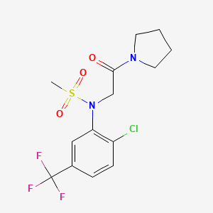 molecular formula C14H16ClF3N2O3S B3469452 N-[2-chloro-5-(trifluoromethyl)phenyl]-N-[2-oxo-2-(1-pyrrolidinyl)ethyl]methanesulfonamide 