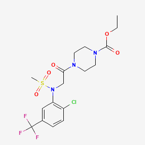 molecular formula C17H21ClF3N3O5S B3469462 ethyl 4-[N-[2-chloro-5-(trifluoromethyl)phenyl]-N-(methylsulfonyl)glycyl]-1-piperazinecarboxylate 