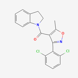 molecular formula C19H14Cl2N2O2 B3469494 1-{[3-(2,6-dichlorophenyl)-5-methyl-4-isoxazolyl]carbonyl}indoline 
