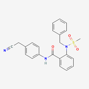 molecular formula C23H21N3O3S B3469516 2-[benzyl(methylsulfonyl)amino]-N-[4-(cyanomethyl)phenyl]benzamide 