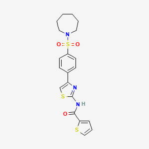 molecular formula C20H21N3O3S3 B3469545 N-{4-[4-(1-azepanylsulfonyl)phenyl]-1,3-thiazol-2-yl}-2-thiophenecarboxamide 