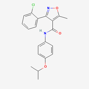 molecular formula C20H19ClN2O3 B3469558 3-(2-chlorophenyl)-N-(4-isopropoxyphenyl)-5-methyl-4-isoxazolecarboxamide 