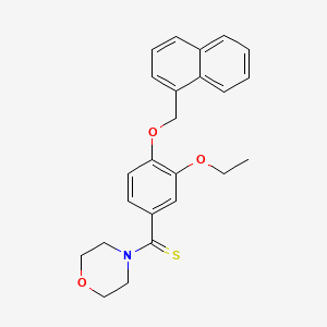 molecular formula C24H25NO3S B3469571 4-{[3-ethoxy-4-(1-naphthylmethoxy)phenyl]carbonothioyl}morpholine 