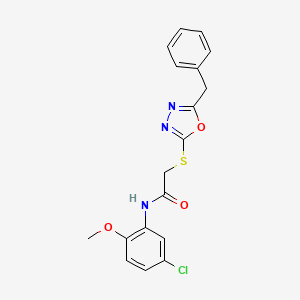 molecular formula C18H16ClN3O3S B3469597 2-[(5-benzyl-1,3,4-oxadiazol-2-yl)thio]-N-(5-chloro-2-methoxyphenyl)acetamide 