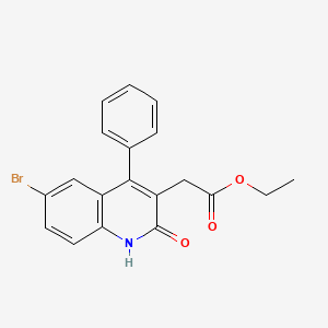 molecular formula C19H16BrNO3 B3469603 ethyl (6-bromo-2-oxo-4-phenyl-1,2-dihydro-3-quinolinyl)acetate 