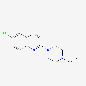 molecular formula C16H20ClN3 B3469621 6-chloro-2-(4-ethyl-1-piperazinyl)-4-methylquinoline 