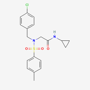 molecular formula C19H21ClN2O3S B3469655 N~2~-(4-chlorobenzyl)-N~1~-cyclopropyl-N~2~-[(4-methylphenyl)sulfonyl]glycinamide 