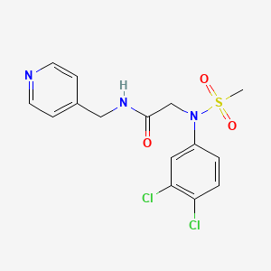 molecular formula C15H15Cl2N3O3S B3469686 N~2~-(3,4-dichlorophenyl)-N~2~-(methylsulfonyl)-N~1~-(4-pyridinylmethyl)glycinamide 