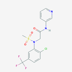 molecular formula C15H13ClF3N3O3S B3469701 N~2~-[2-chloro-5-(trifluoromethyl)phenyl]-N~2~-(methylsulfonyl)-N~1~-3-pyridinylglycinamide 