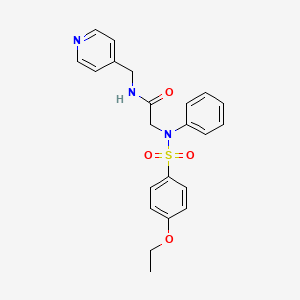 molecular formula C22H23N3O4S B3469725 N~2~-[(4-ethoxyphenyl)sulfonyl]-N~2~-phenyl-N~1~-(4-pyridinylmethyl)glycinamide 