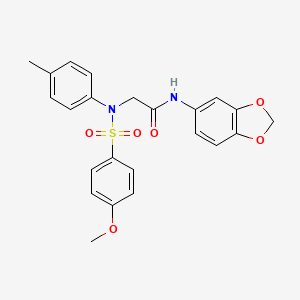 molecular formula C23H22N2O6S B3469726 N~1~-1,3-benzodioxol-5-yl-N~2~-[(4-methoxyphenyl)sulfonyl]-N~2~-(4-methylphenyl)glycinamide 