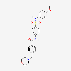 molecular formula C25H27N3O5S B3469762 N-(4-{[(4-methoxyphenyl)amino]sulfonyl}phenyl)-4-(4-morpholinylmethyl)benzamide 