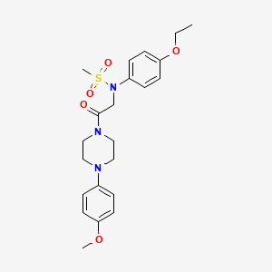 molecular formula C22H29N3O5S B3469796 N-(4-ethoxyphenyl)-N-{2-[4-(4-methoxyphenyl)-1-piperazinyl]-2-oxoethyl}methanesulfonamide 