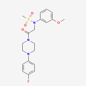 molecular formula C20H24FN3O4S B3469802 N-{2-[4-(4-fluorophenyl)-1-piperazinyl]-2-oxoethyl}-N-(3-methoxyphenyl)methanesulfonamide 