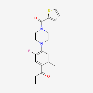 molecular formula C19H21FN2O2S B3469862 1-{5-fluoro-2-methyl-4-[4-(2-thienylcarbonyl)-1-piperazinyl]phenyl}-1-propanone 