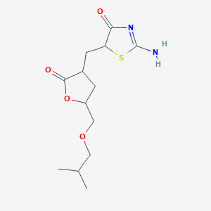 2-amino-5-{[5-(isobutoxymethyl)-2-oxotetrahydro-3-furanyl]methyl}-1,3-thiazol-4(5H)-one