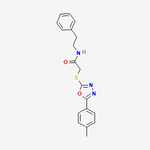 2-{[5-(4-methylphenyl)-1,3,4-oxadiazol-2-yl]thio}-N-(2-phenylethyl)acetamide