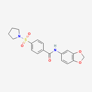 N-1,3-benzodioxol-5-yl-4-(1-pyrrolidinylsulfonyl)benzamide