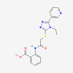 molecular formula C19H19N5O3S B3469903 methyl 2-[({[4-ethyl-5-(3-pyridinyl)-4H-1,2,4-triazol-3-yl]thio}acetyl)amino]benzoate 