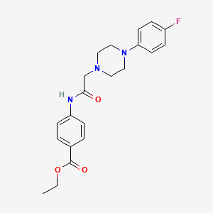 molecular formula C21H24FN3O3 B3469926 ethyl 4-({[4-(4-fluorophenyl)-1-piperazinyl]acetyl}amino)benzoate 