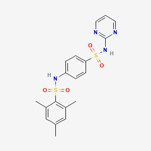 molecular formula C19H20N4O4S2 B3469943 2,4,6-trimethyl-N-{4-[(2-pyrimidinylamino)sulfonyl]phenyl}benzenesulfonamide 