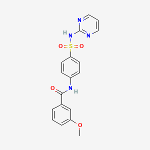 molecular formula C18H16N4O4S B3469971 3-methoxy-N-{4-[(2-pyrimidinylamino)sulfonyl]phenyl}benzamide 