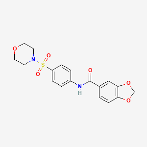 N-[4-(4-morpholinylsulfonyl)phenyl]-1,3-benzodioxole-5-carboxamide